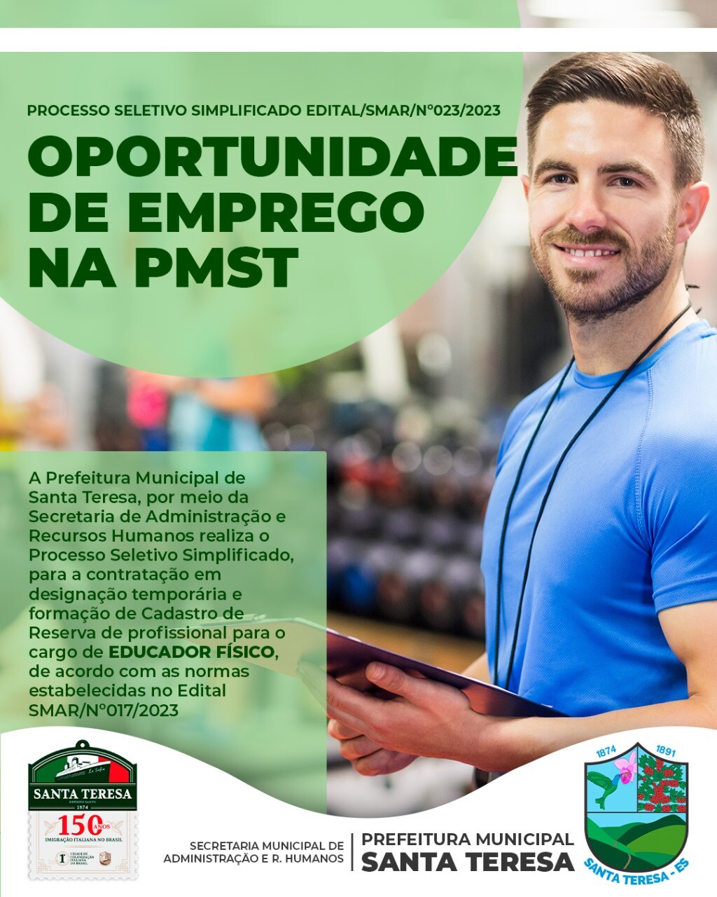 VAGA EMPREGO PREFEITURA MUNICIPAL DE SANTA TERESA