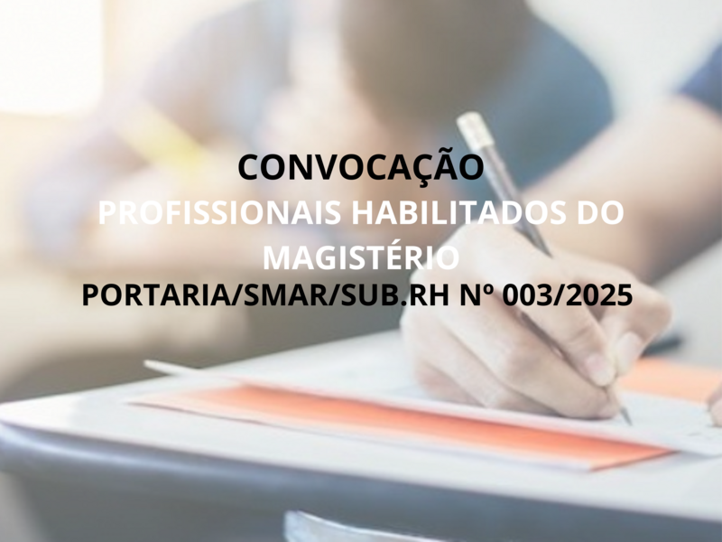 PORTARIA/SMAR/SUB.RH Nº 003/2025