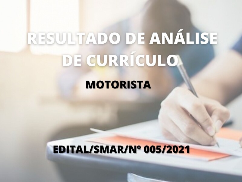 Resultado de análise de currículo e qualificação profissional para o cargo de motorista