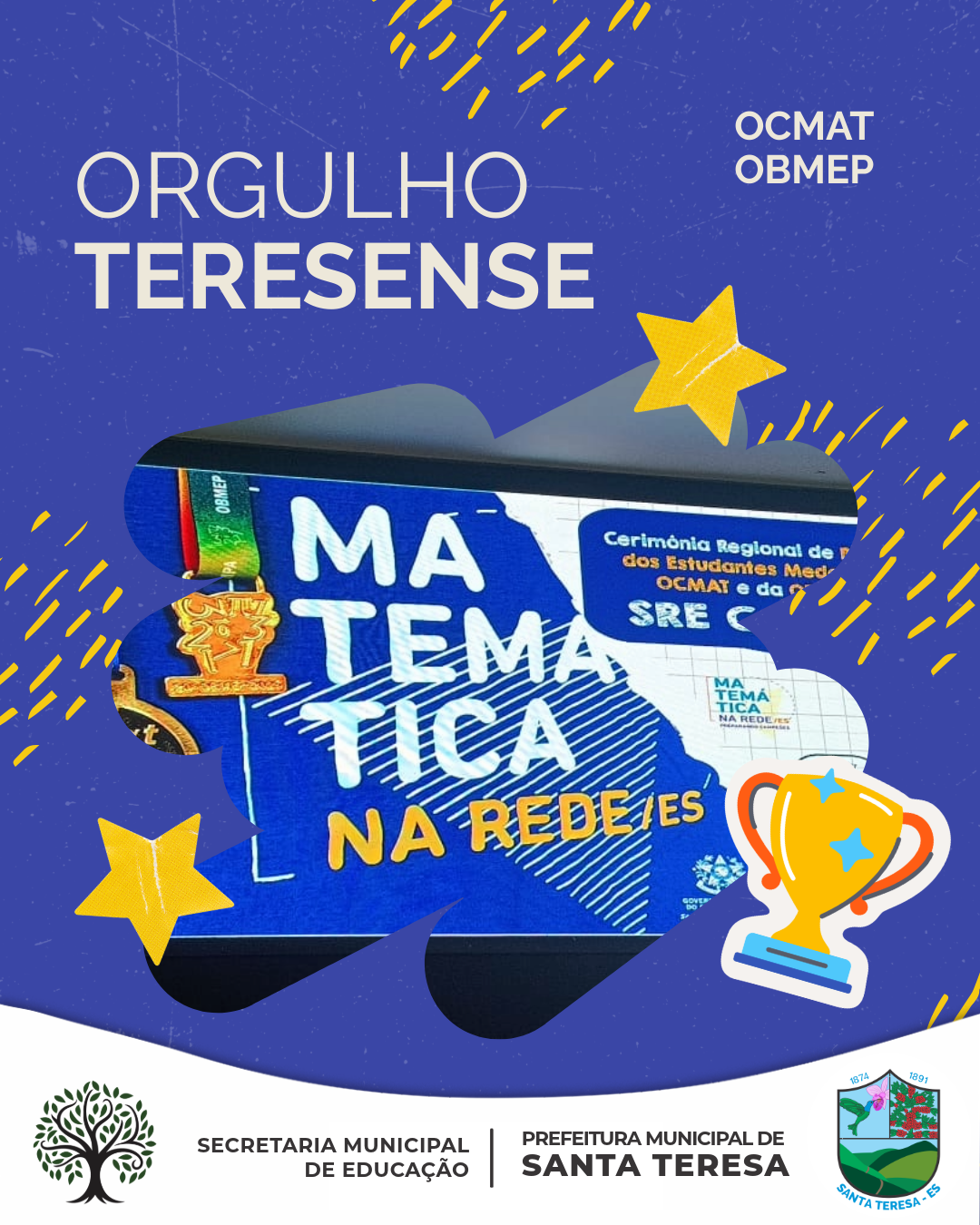 Estudantes de Santa Teresa são premiados na OCMAT 2025 e OBMEP 2025