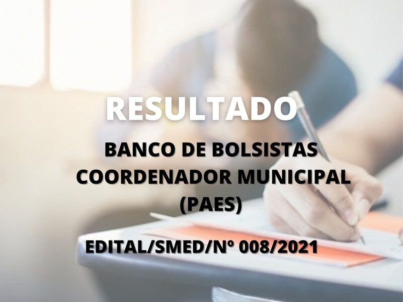 Seleção de profissionais para o banco de bolsistas para atuar como coordenador do PAES