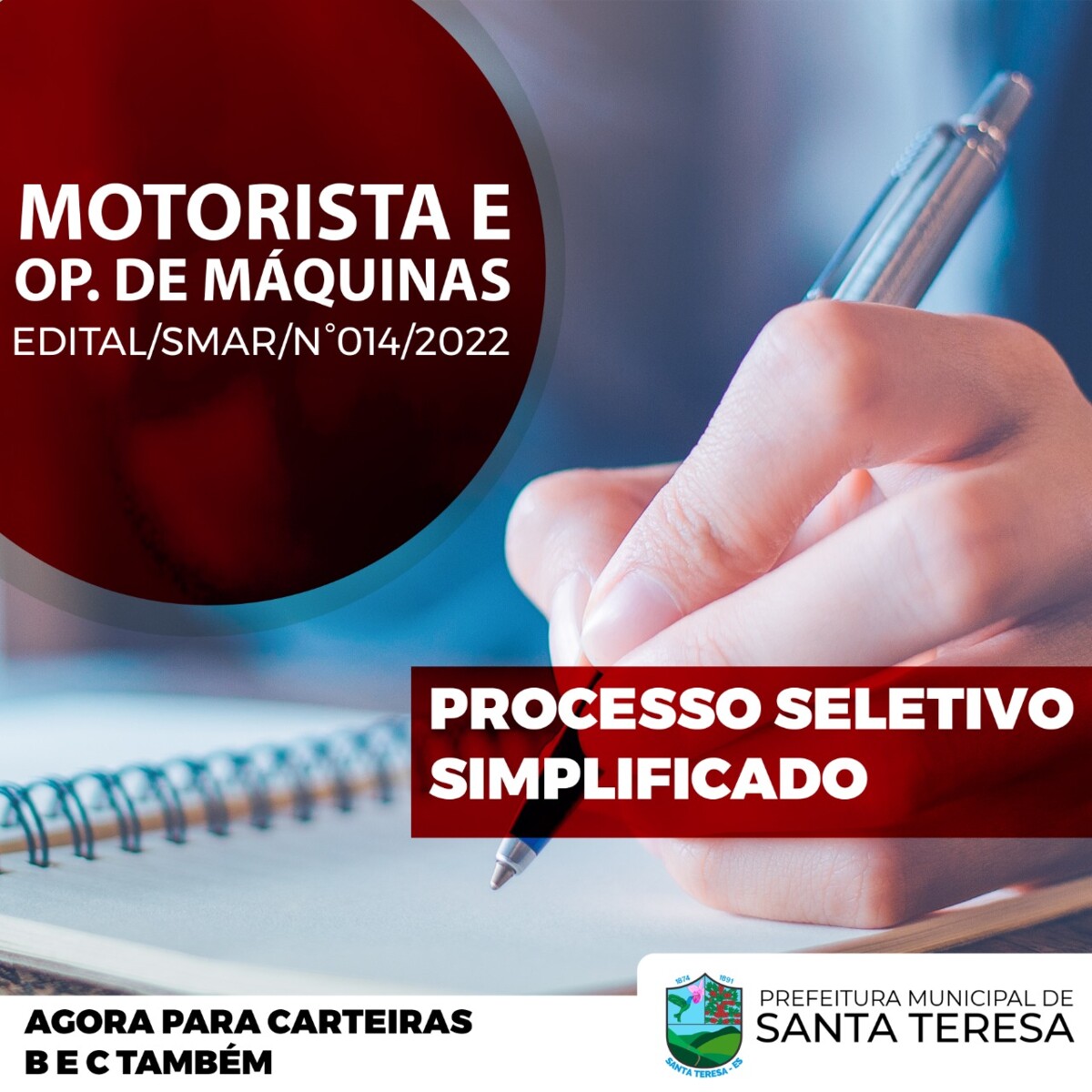 Processo Seletivo Simplificado para Motorista e Operador de Máquinas