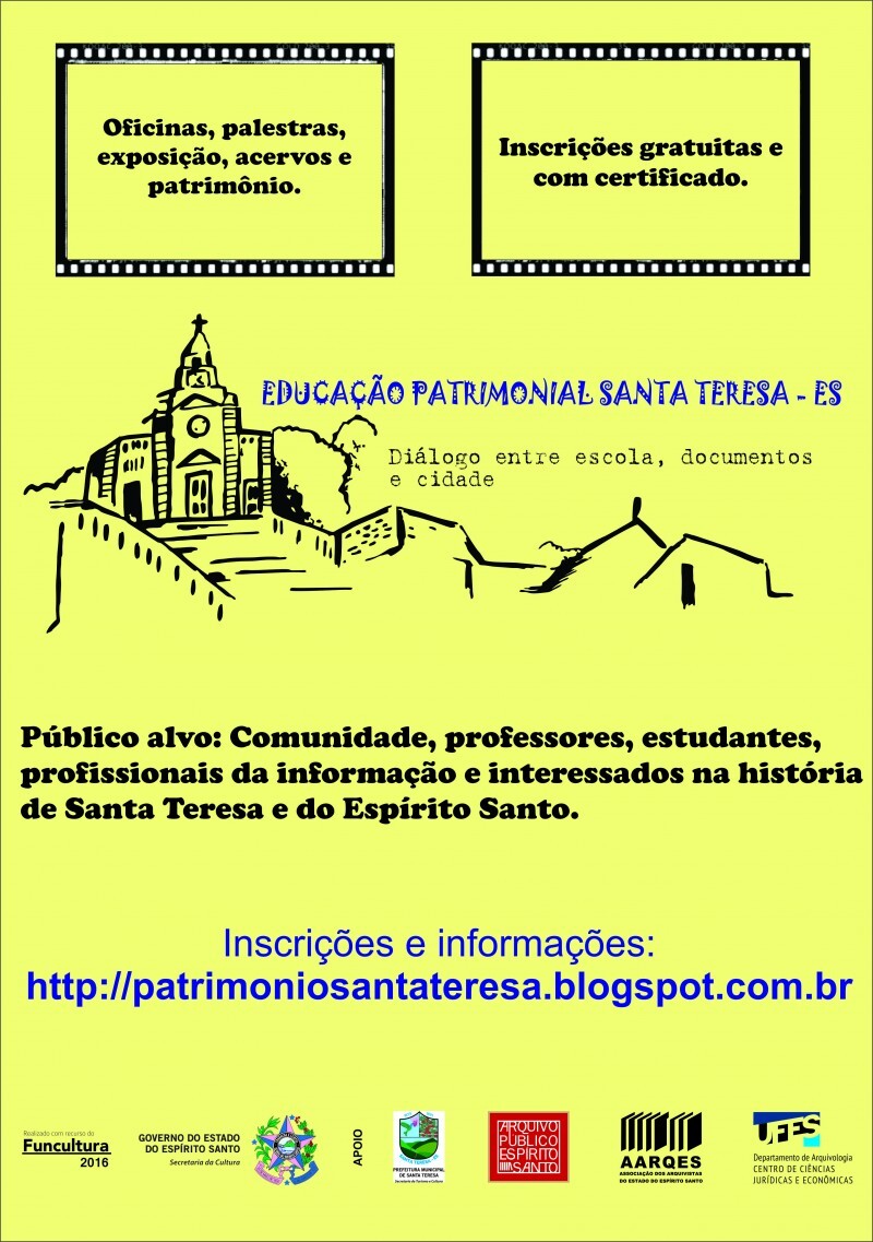 Participe das Oficinas de Educação Patrimonial em Santa Teresa - ES