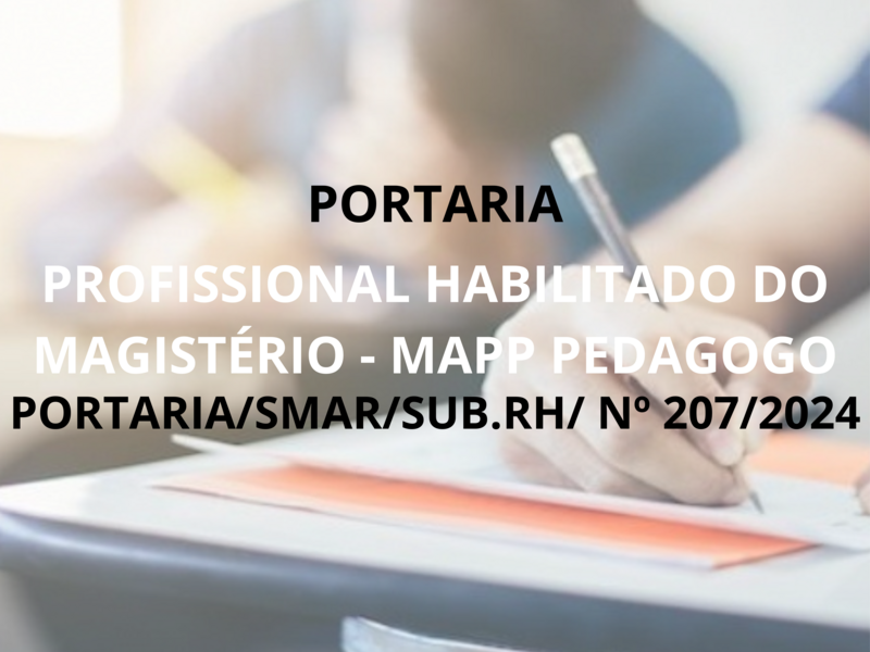 PORTARIA/SMAR/SUB.RH/ Nº 207/2024