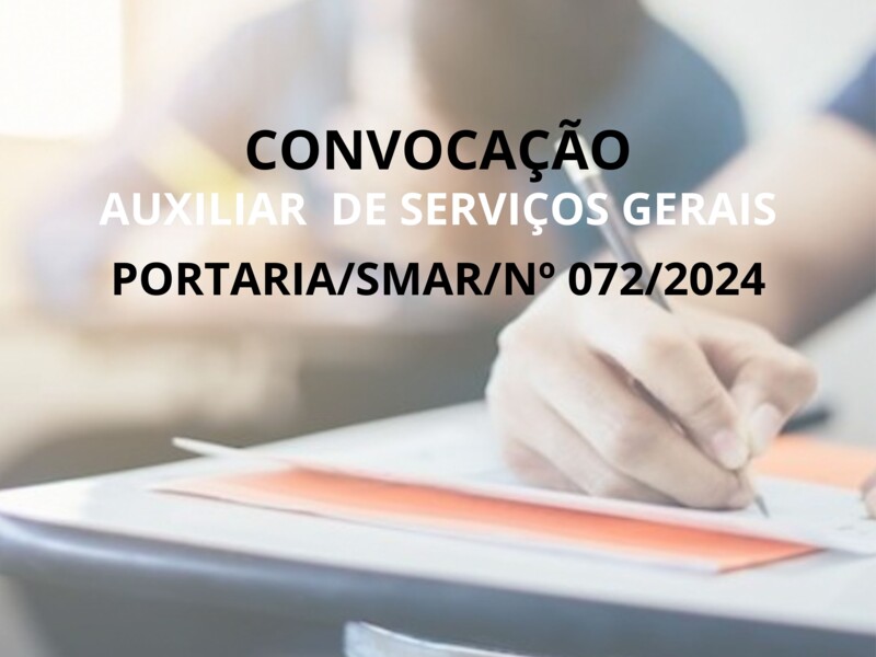 PORTARIA/SMAR/SUB.RH Nº 072/2024