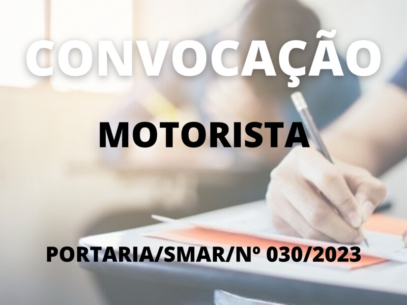 Convocação para o cargo de Motorista