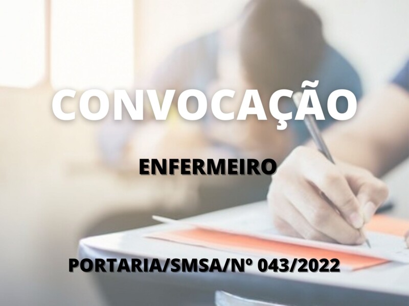 Convocação para candidatos aprovados no cargo de Enfermeiro (20 horas)