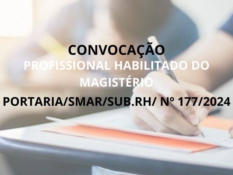 PORTARIA/SMAR/SUB.RH/ Nº 177/2024