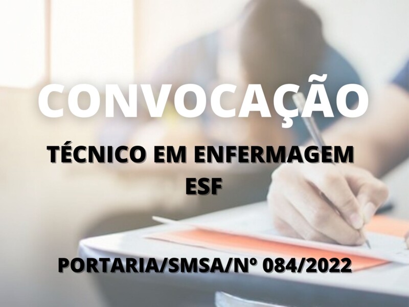 Convocação para candidato aprovado no cargo de Técnico em Enfermagem - ESF