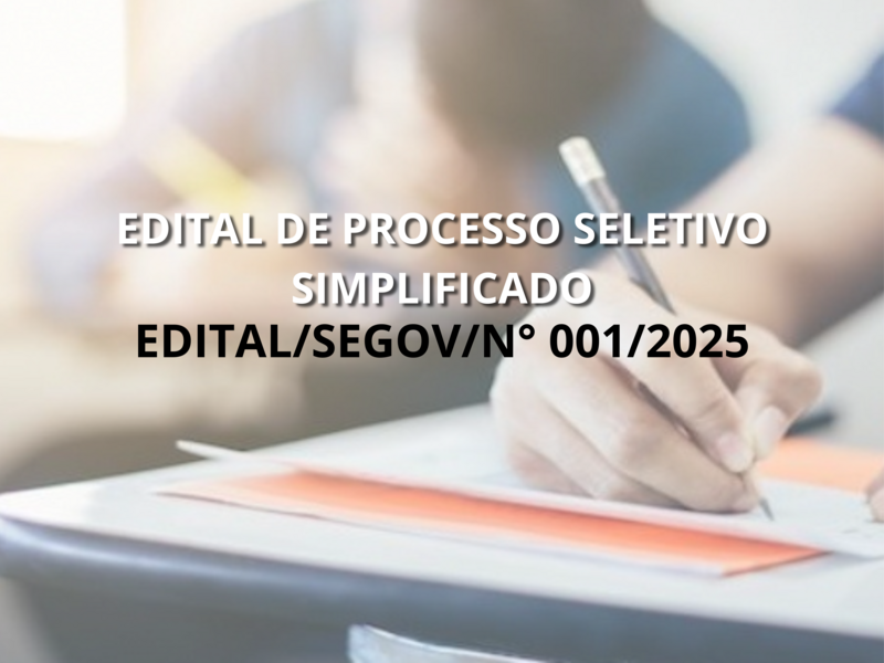 EDITAL/SEGOV/N°001/2025