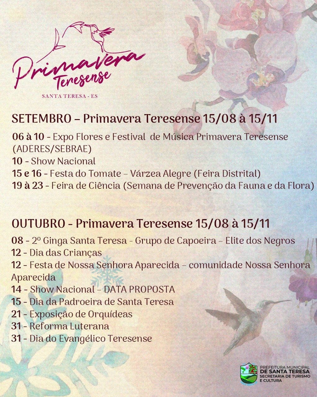 CALENDÁRIO ESTAÇÕES 2023