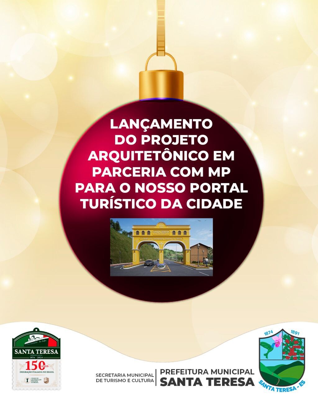 Prefeitura de Santa Teresa deseja um Feliz Natal aos cidadãos com presentes para todos