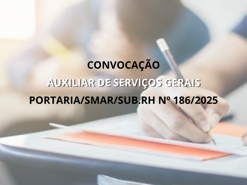 PORTARIA/SMAR/SUB.RH Nº 186/2025