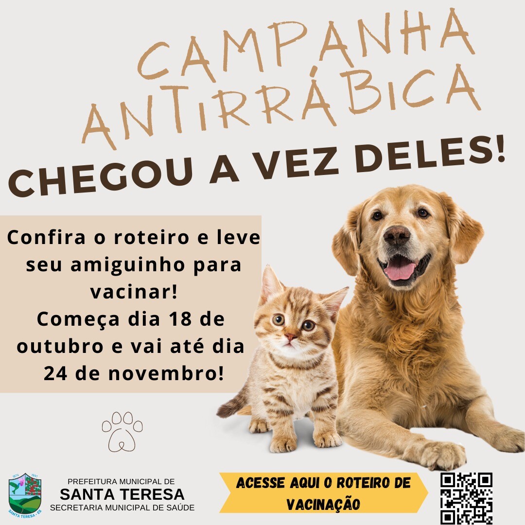 Santa Teresa realiza campanha de vacinação de cães e gatos