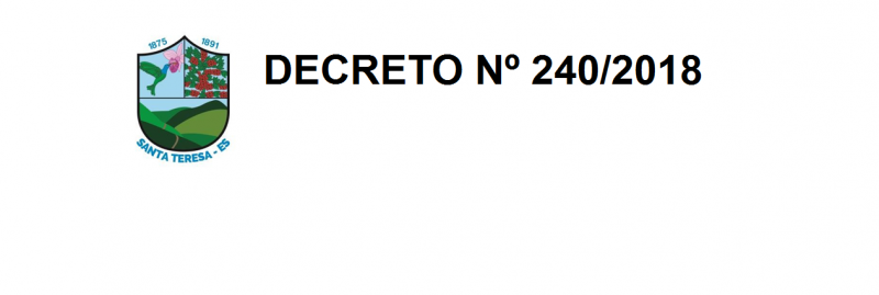 DECRETO N° 240/2018 