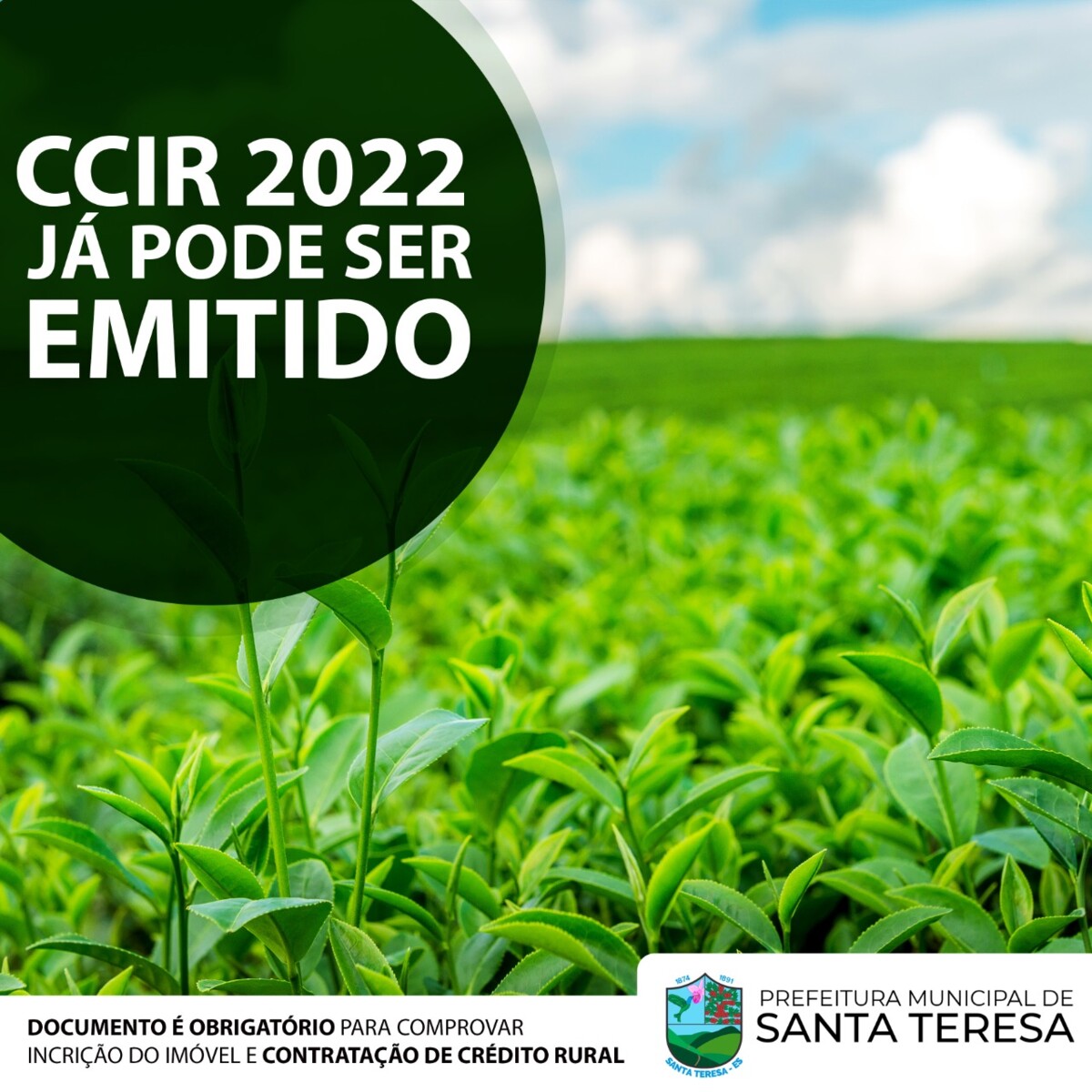 Certificado de Cadastro de Imóveis Rurais exercício de 2022