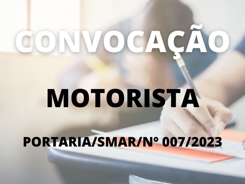 Convocação para o cargo de Motorista