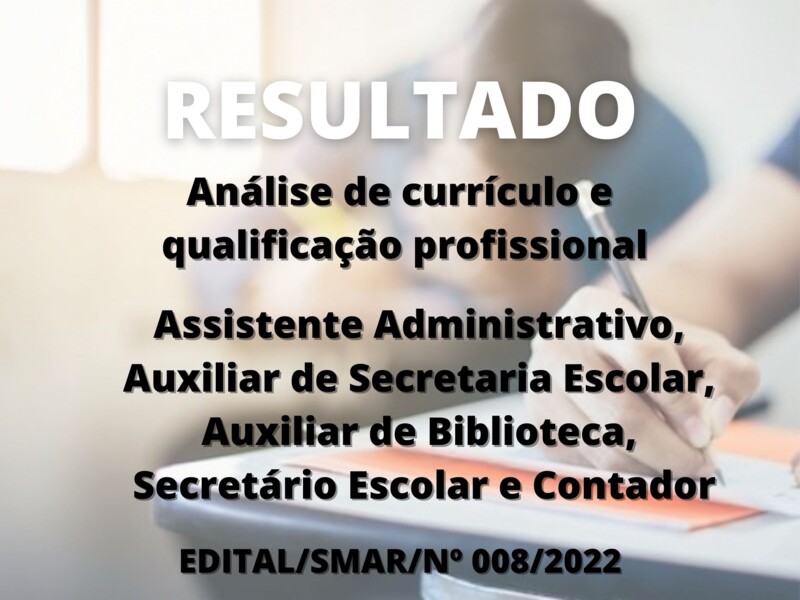 Resultado de análise de currículo e qualificação profissional para vários cargos