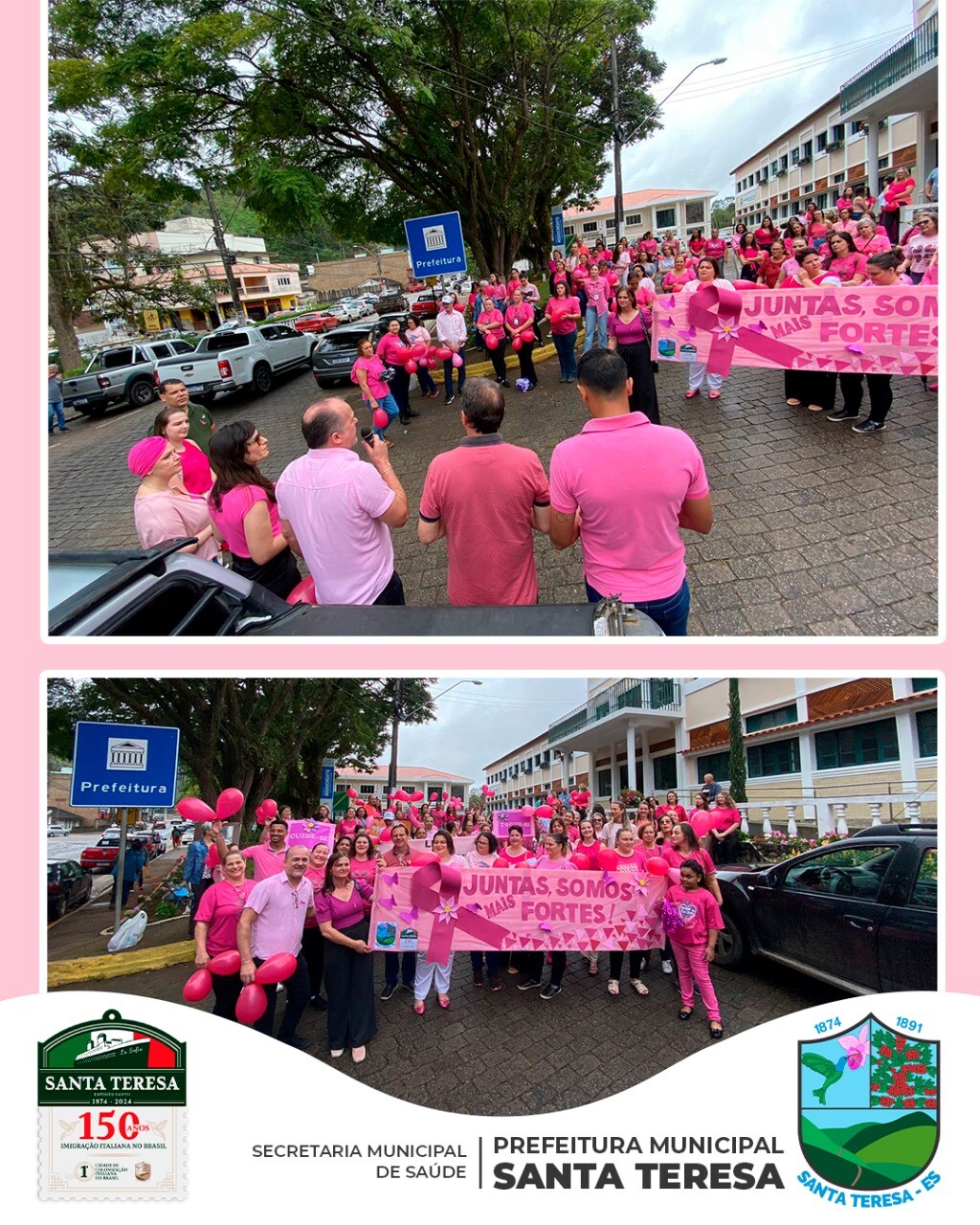 "Caminhada Rosa": Prefeitura de Santa Teresa organiza caminhada de conscientização e visibilidade à prevenção e ao tratamento do câncer de mama