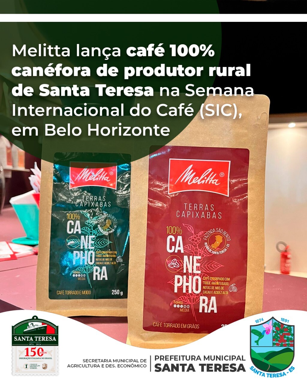 Melitta lança café 100% canephora de produtor rural de Santa Teresa na Semana Internacional do Café (SIC), em Belo Horizonte 