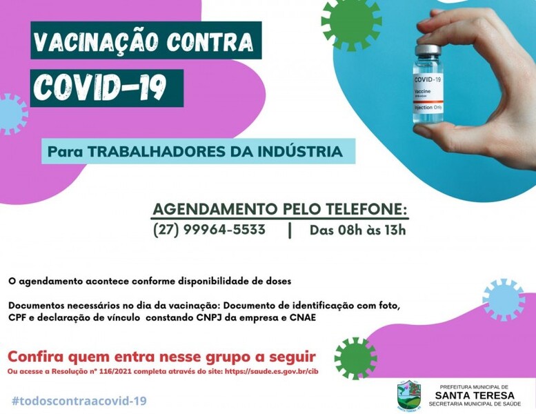 Vacinação contra Covid-19 para trabalhadores da indústria