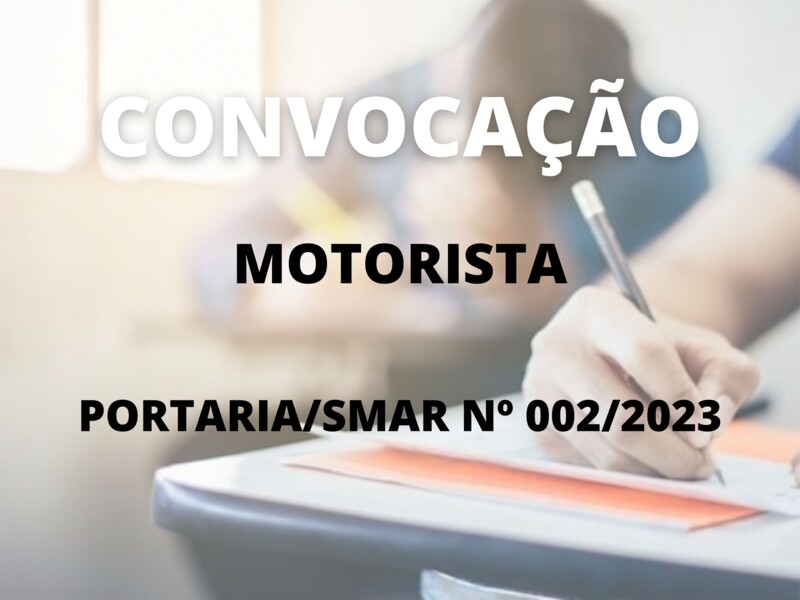 Convocação para o cargo de Motorista