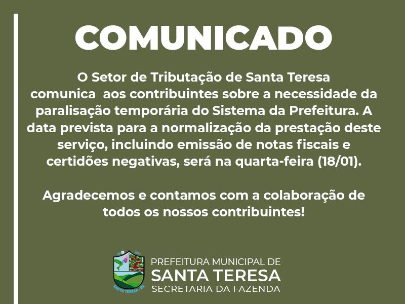 COMUNICADO TRIBUTAÇÃO