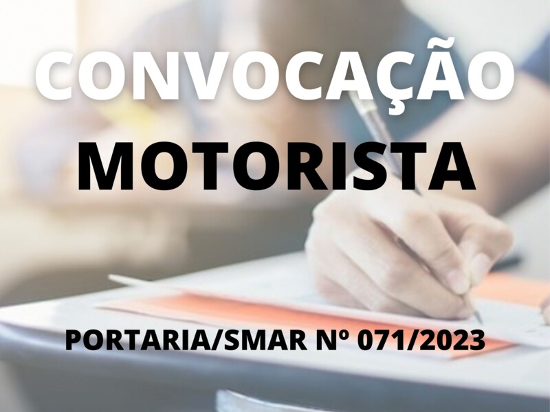 Convocação para o cargo de Motorista