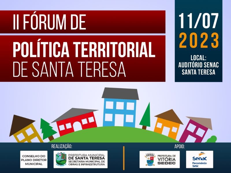 II Fórum de Política Territorial será realizado em Santa Teresa