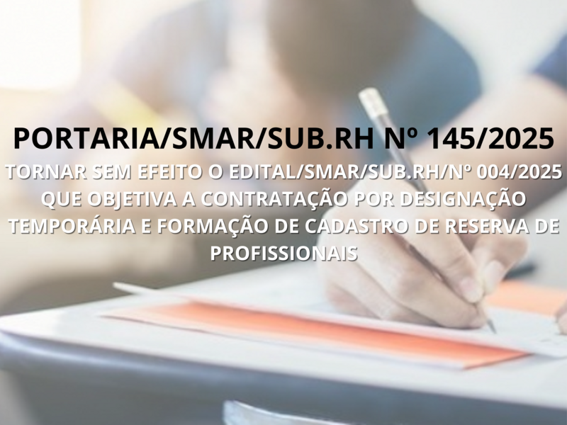 PORTARIA/SMAR/SUB.RH Nº 145/2025