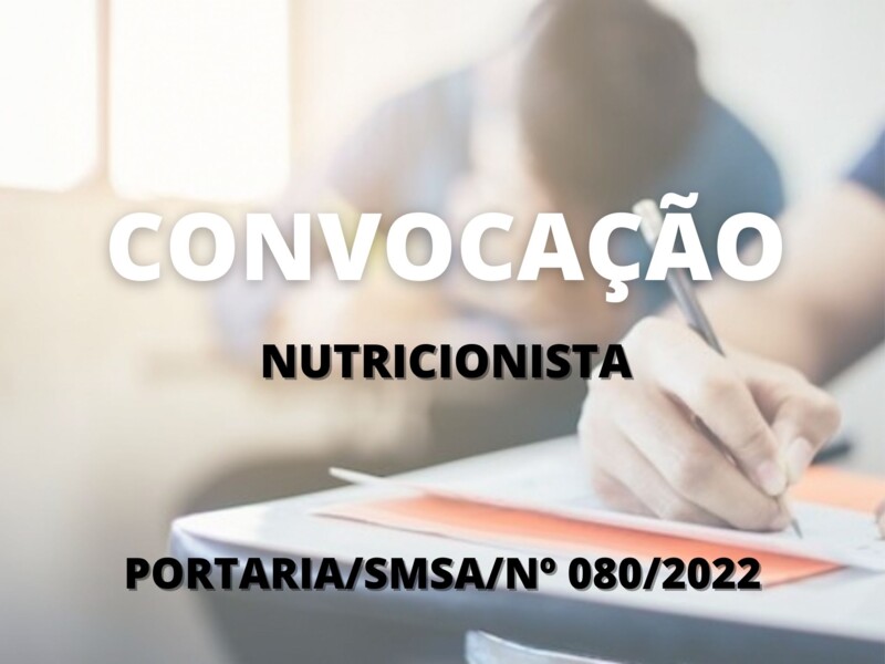 Convocação para candidato aprovado no cargo de Nutricionista