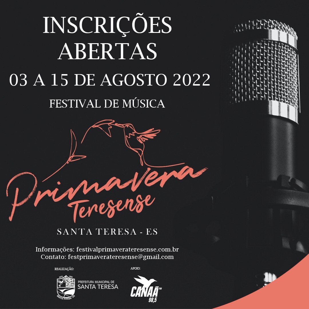Abertas as inscrições para o Festival de Música Primavera Teresense