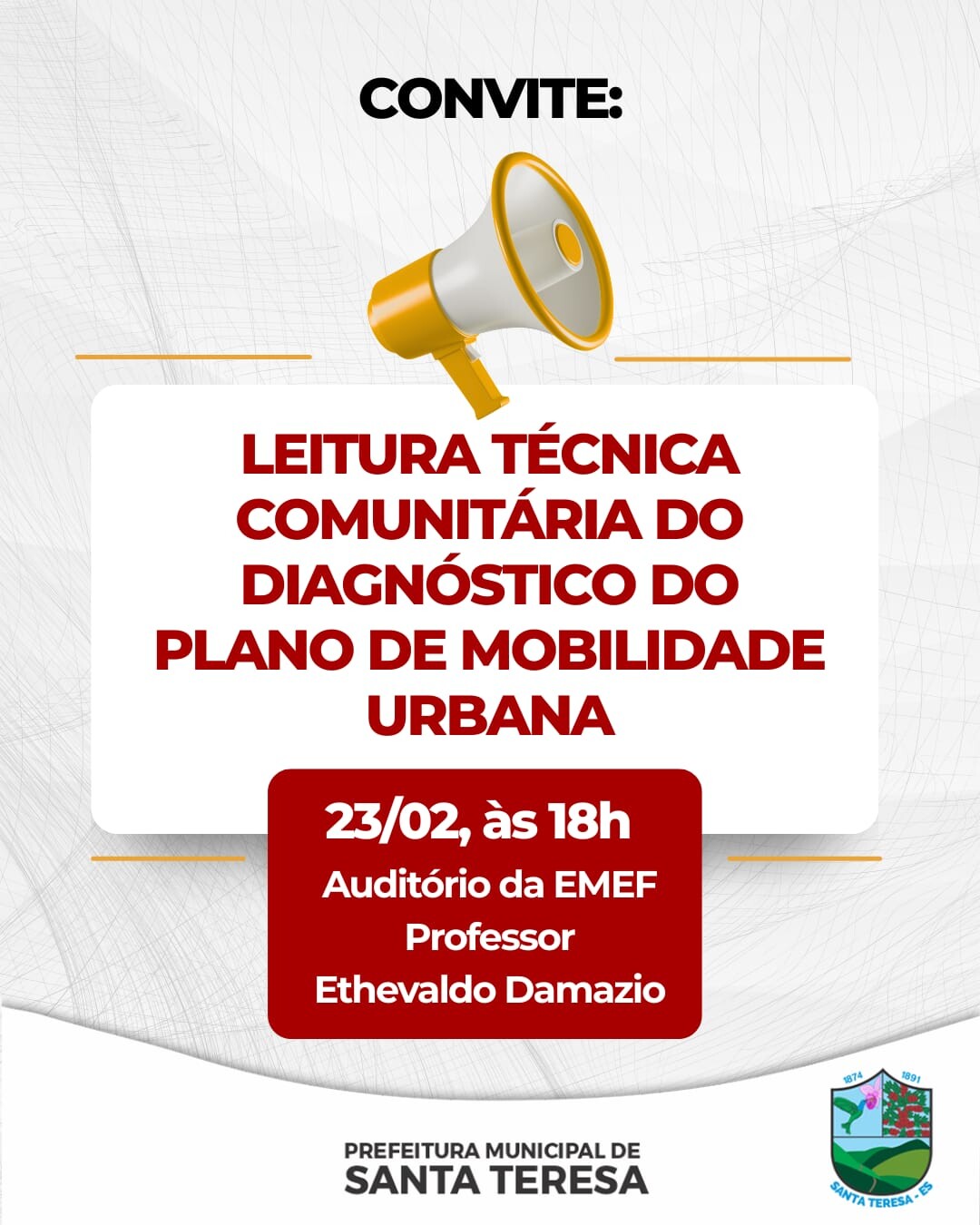 Plano de Mobilidade Urbana: Leitura Técnica Comunitária será realizada no dia 23/02 