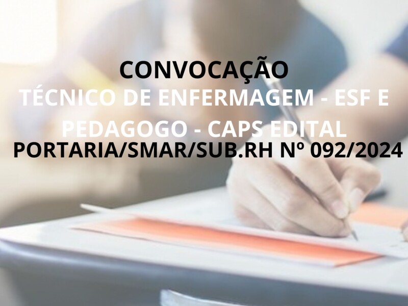 PORTARIA/SMAR/SUB.RH Nº 092/2024