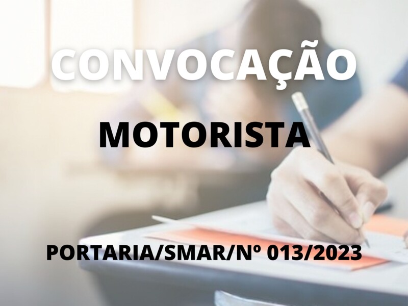 Convocação para o cargo de Motorista