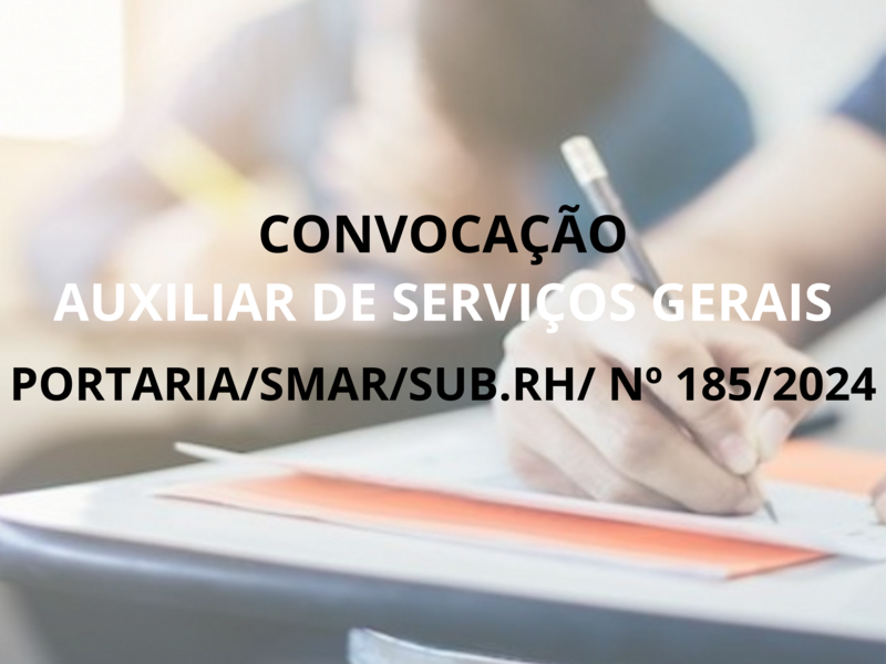 PORTARIA/SMAR/SUB.RH Nº 185/2024