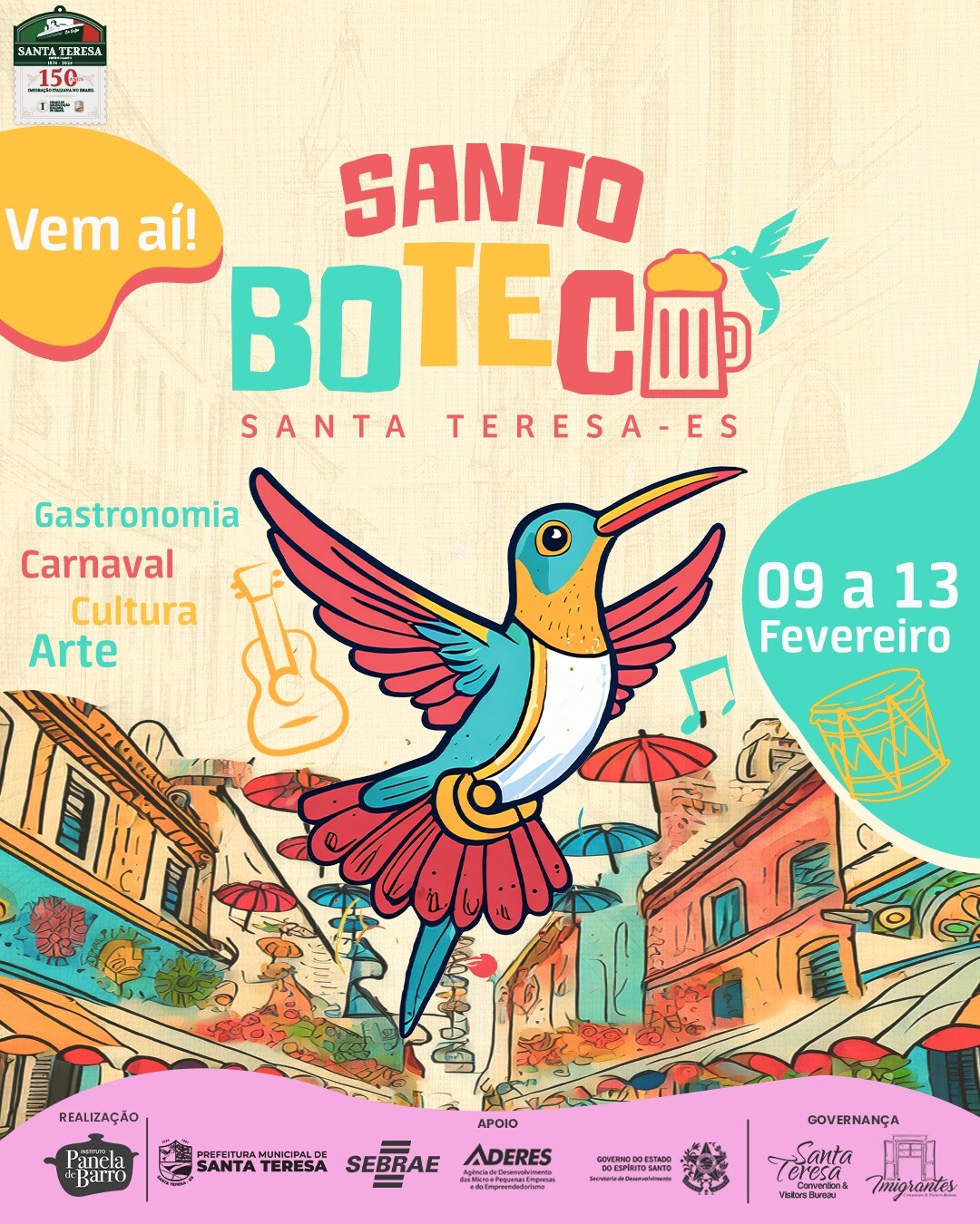 Carnaval com muita cultura, gastronomia e arte em Santa Teresa