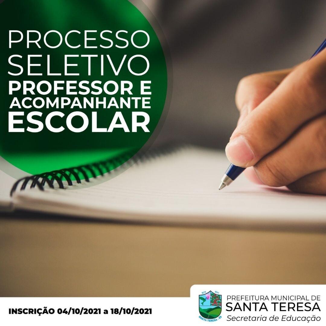 Processo Seletivo para professor e acompanhante escolar