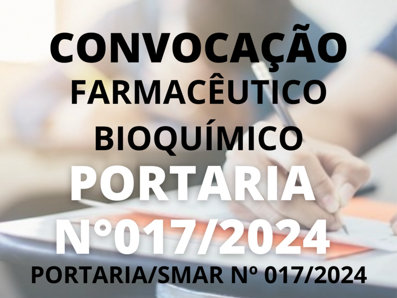 CONVOCAÇÃO FARMACÊUTICO BIOQUÍMICO