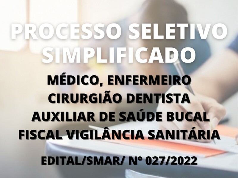 Processo Seletivo Simplificado para vários cargos da Estratégia de Saúde da Família