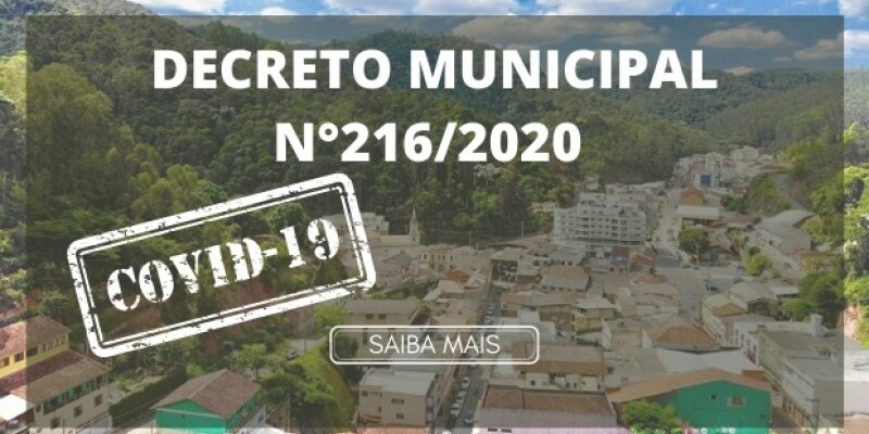 Decreto 216/2020 acerca de regras para funcionamento dos estabelecimentos comerciais