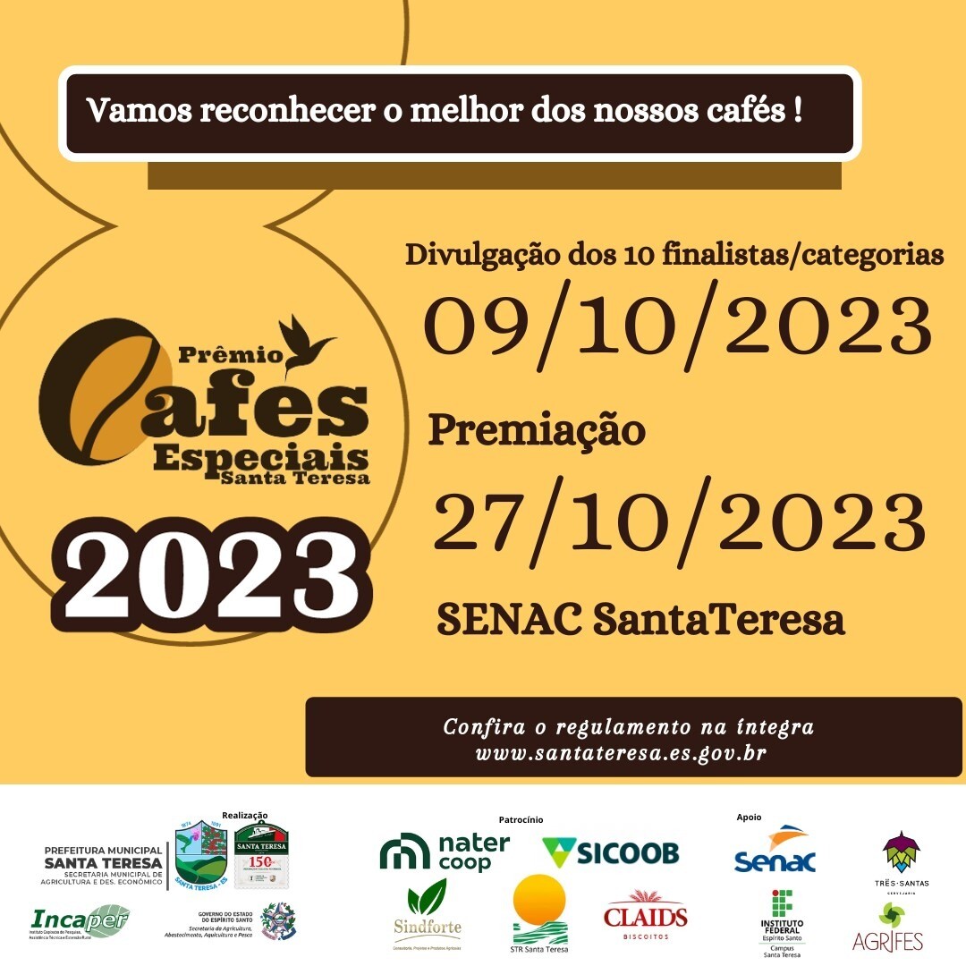Vem aí o Prêmio Cafés Especiais de Santa Teresa