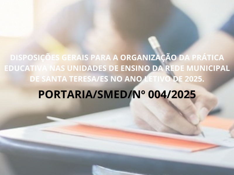 PORTARIA/SMED/Nº 004/2025