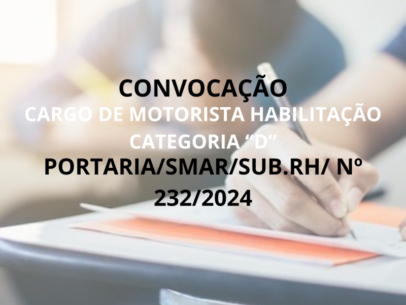 PORTARIA/SMAR/SUB.RH/ Nº 232/2024